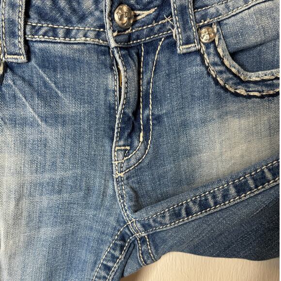 Miss Me Women's 30 Cropped Light Blue Jeans JE5100C7 Embellished Cross Y2K - Picture 3 of 12